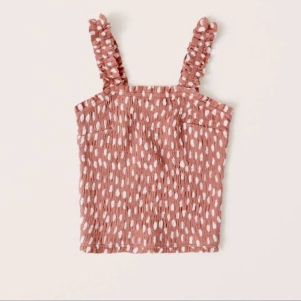 Abercrombie and Fitch smocked tank polka dot